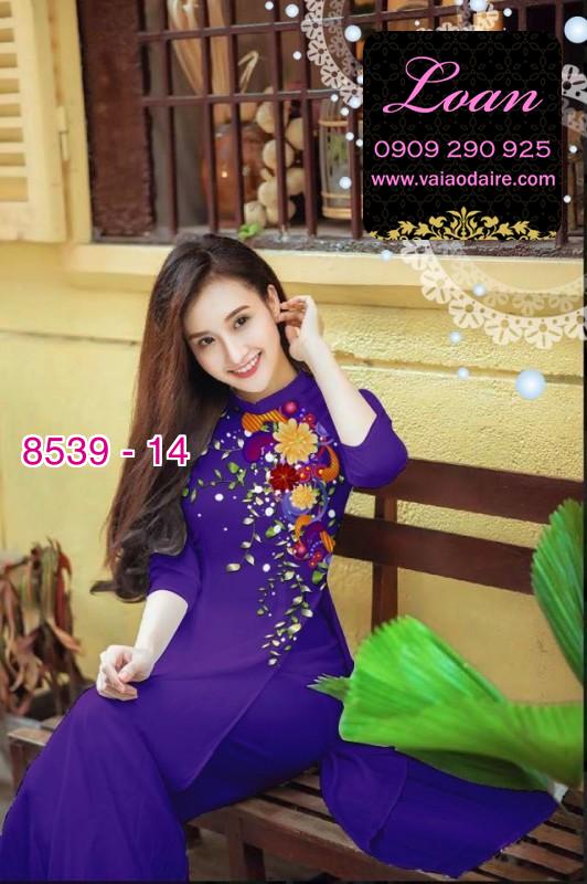 Vải áo dài hoa 3D