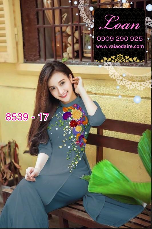 Vải áo dài hoa 3D