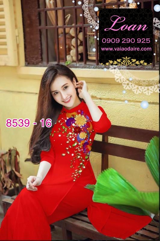 Vải áo dài hoa 3D