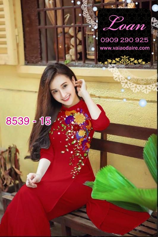 Vải áo dài hoa 3D