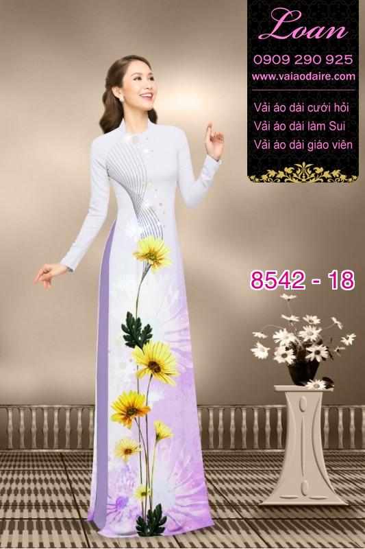 Vải áo dài hoa Cúc