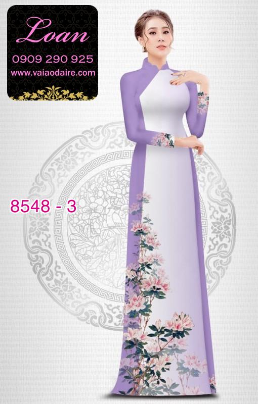 Vải áo dài hoa 3D