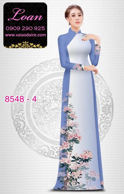 Vải áo dài hoa 3D