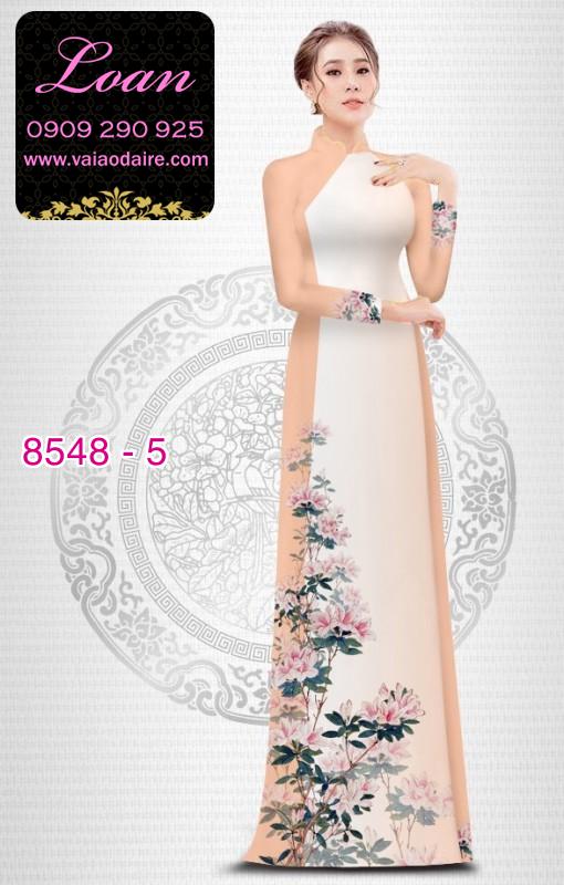 Vải áo dài hoa 3D