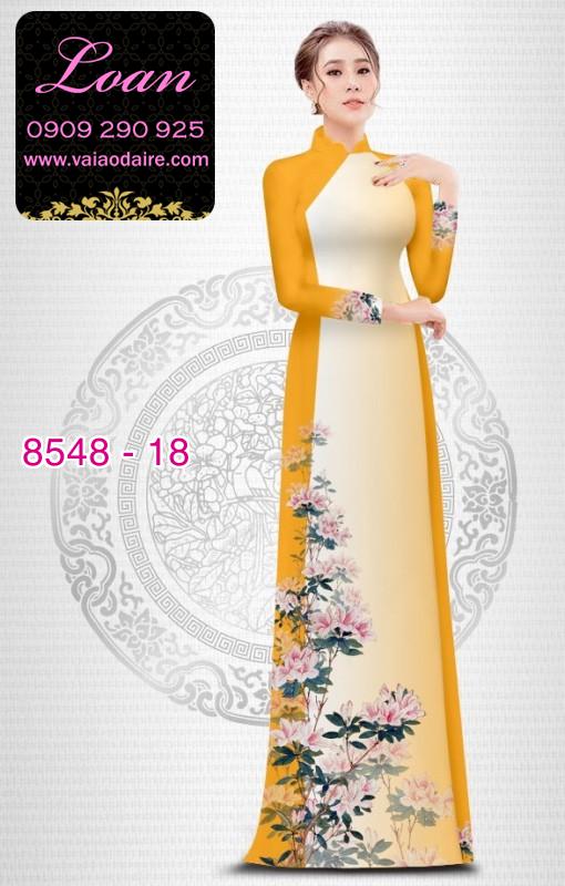 Vải áo dài hoa 3D