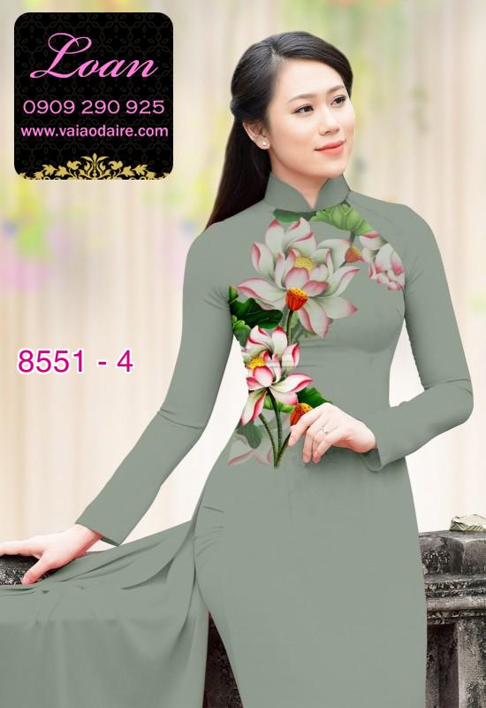 Vải áo dài hoa 3D