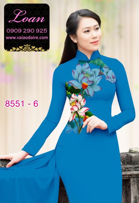 Vải áo dài hoa 3D