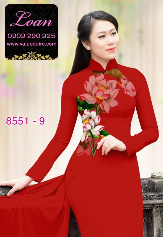 Vải áo dài hoa 3D