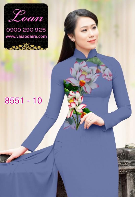 Vải áo dài hoa 3D