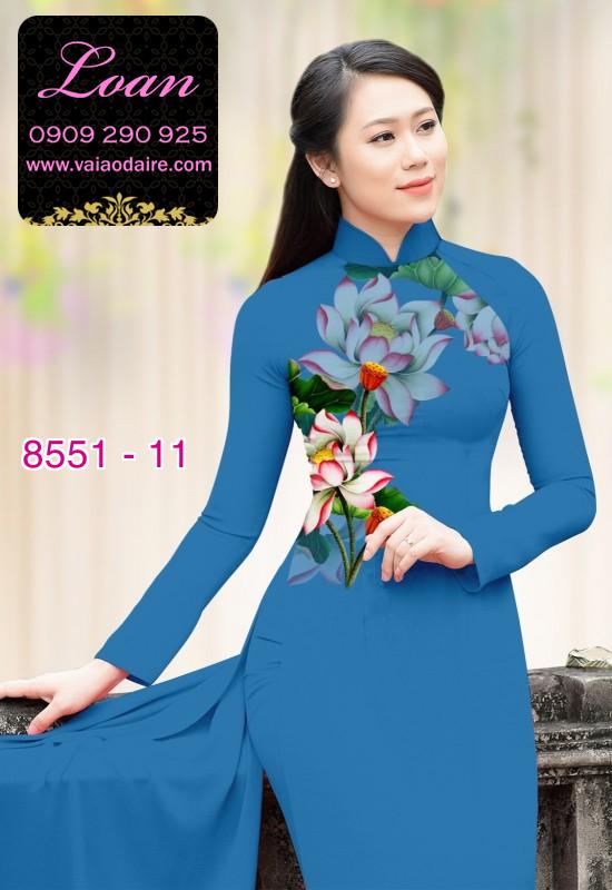 Vải áo dài hoa 3D
