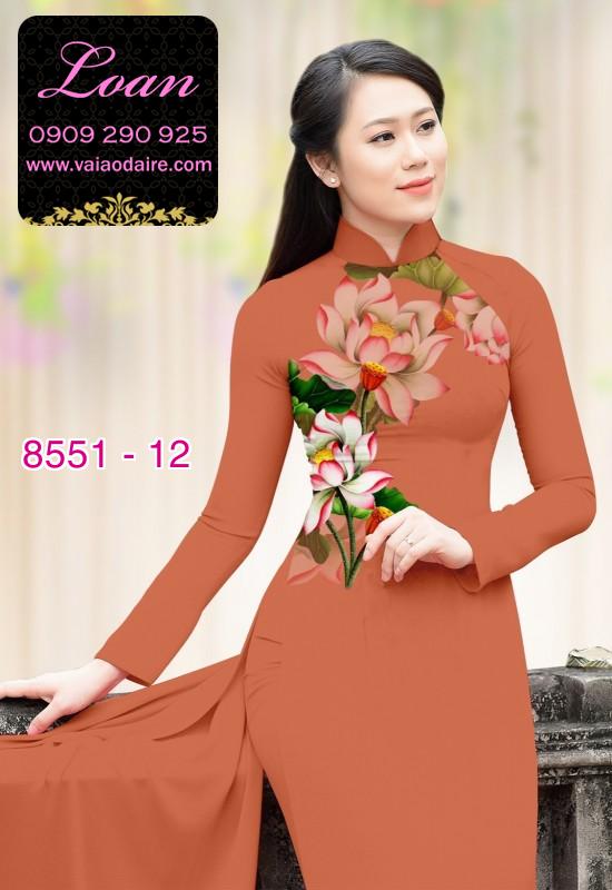 Vải áo dài hoa 3D