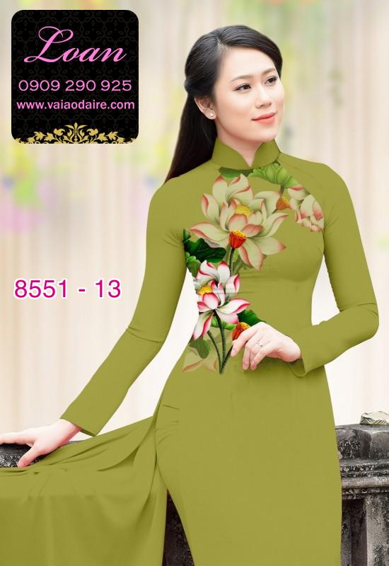 Vải áo dài hoa 3D