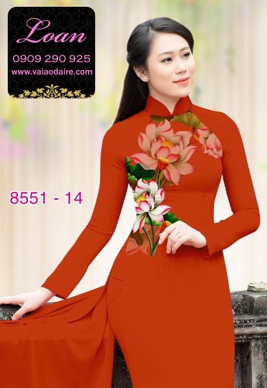 Vải áo dài hoa 3D