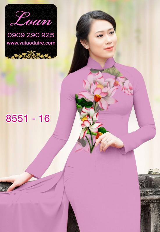 Vải áo dài hoa 3D
