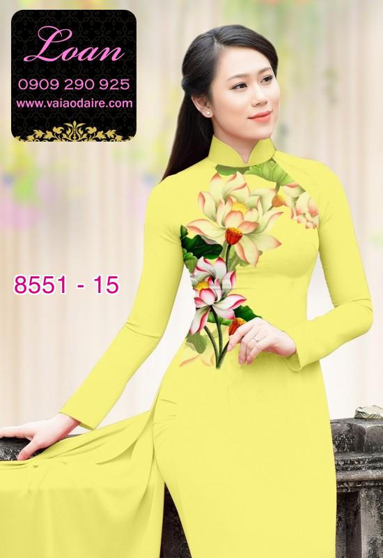 Vải áo dài hoa 3D