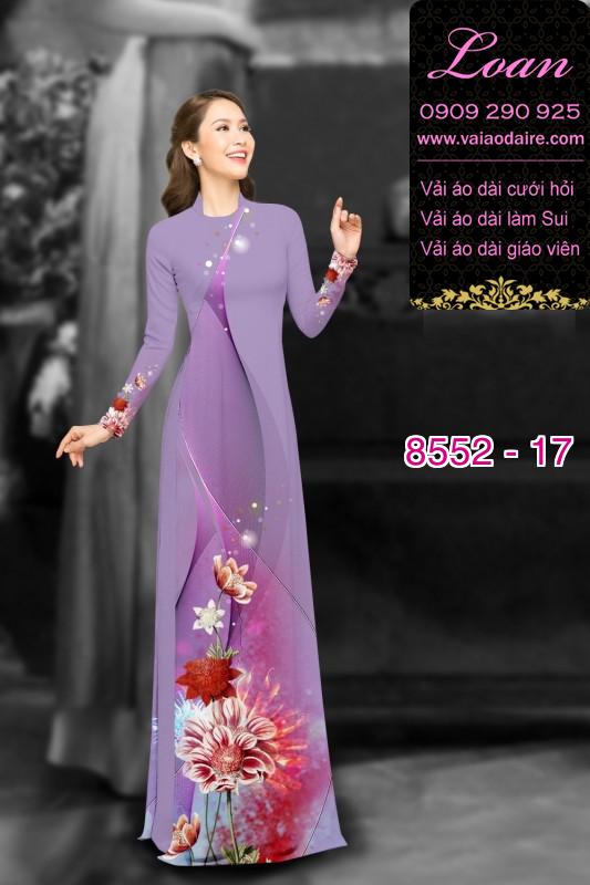 Vải áo dài hoa 3D