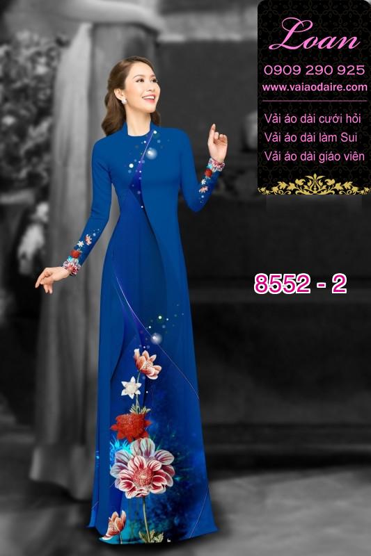 Vải áo dài hoa 3D