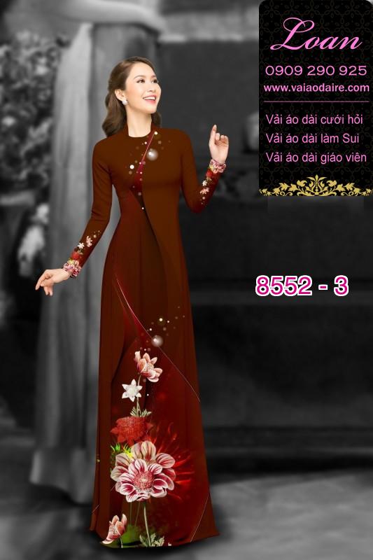 Vải áo dài hoa 3D