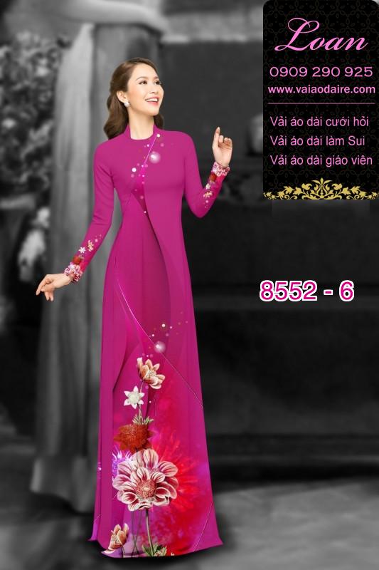 Vải áo dài hoa 3D