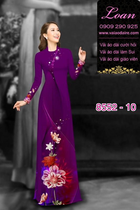 Vải áo dài hoa 3D