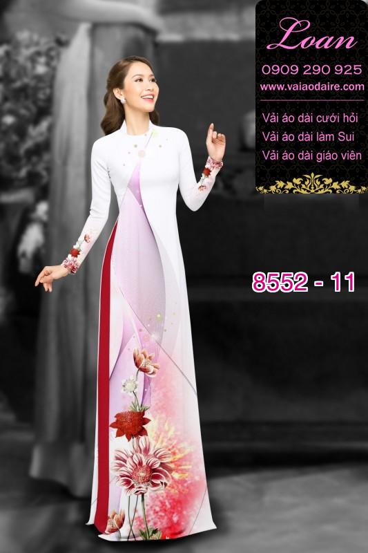 Vải áo dài hoa 3D