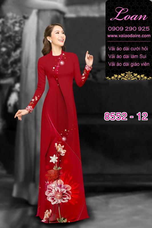 Vải áo dài hoa 3D