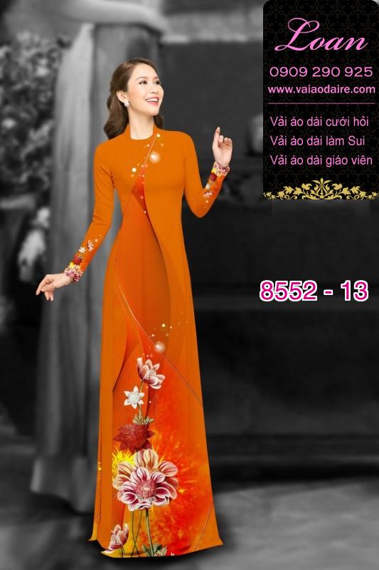 Vải áo dài hoa 3D