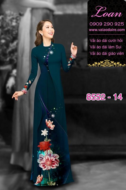 Vải áo dài hoa 3D