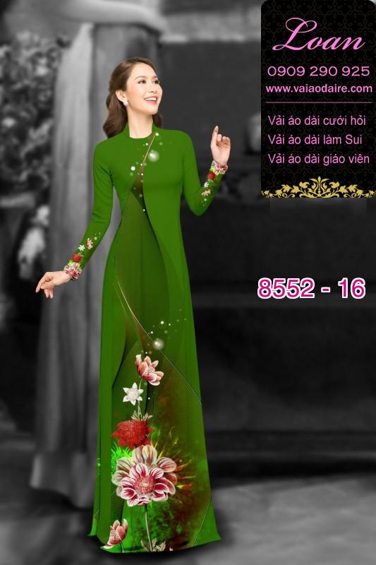 Vải áo dài hoa 3D
