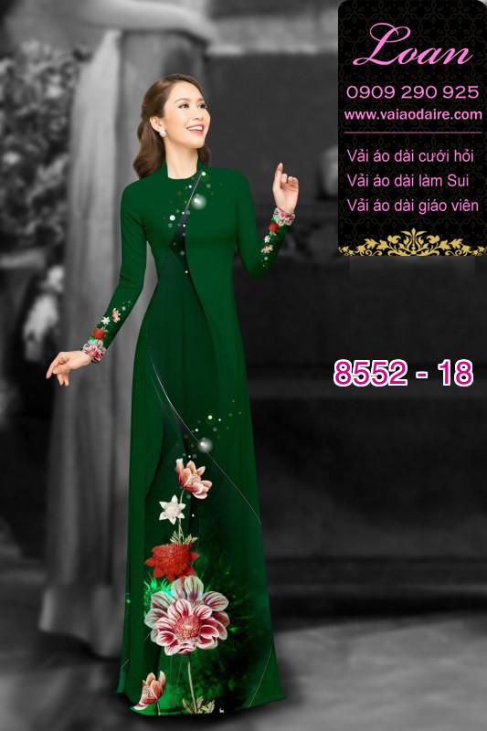 Vải áo dài hoa 3D