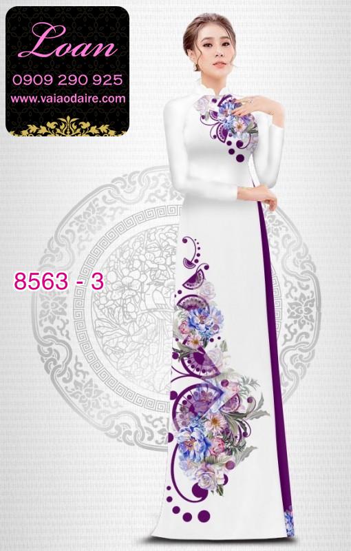 Vải áo dài hoa 3D Vải áo dài hoa 3D