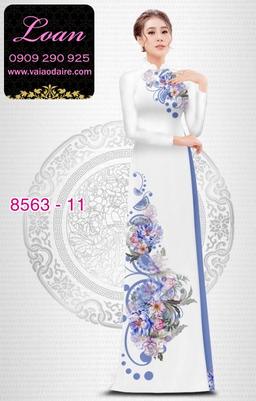 Vải áo dài hoa 3D Vải áo dài hoa 3D