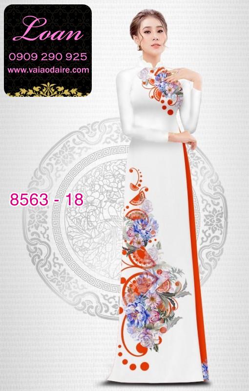 Vải áo dài hoa 3D Vải áo dài hoa 3D