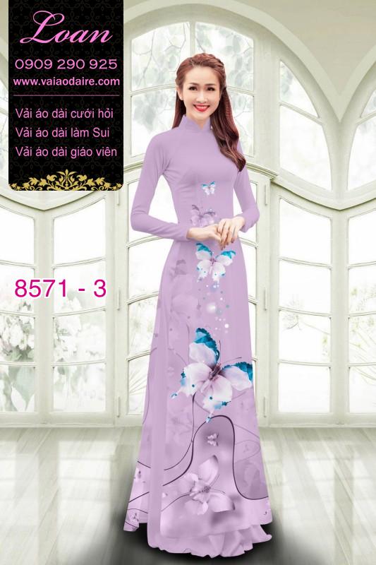 Vải áo dài hoa 3D