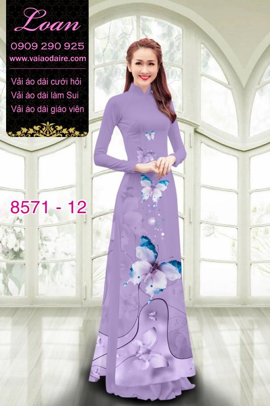 Vải áo dài hoa 3D