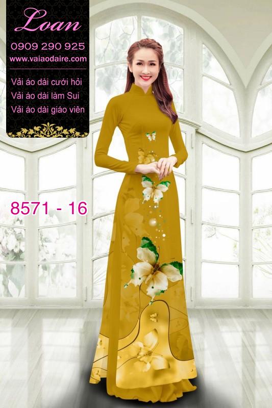 Vải áo dài hoa 3D