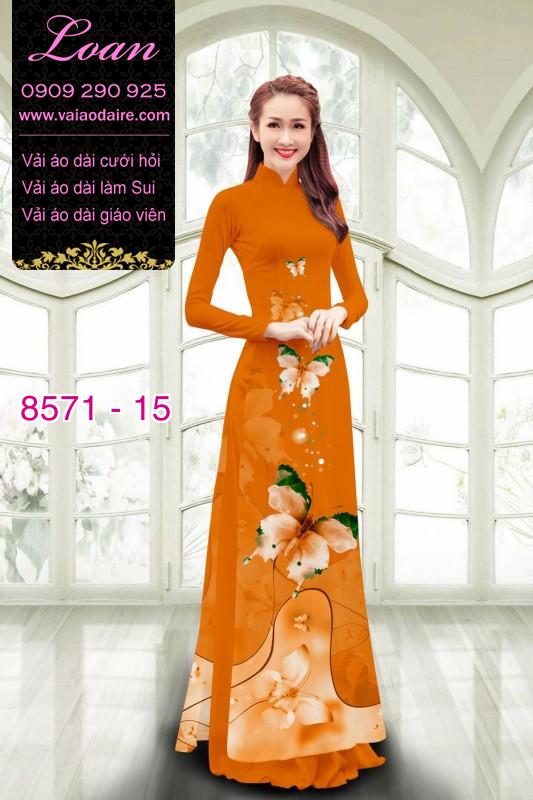 Vải áo dài hoa 3D