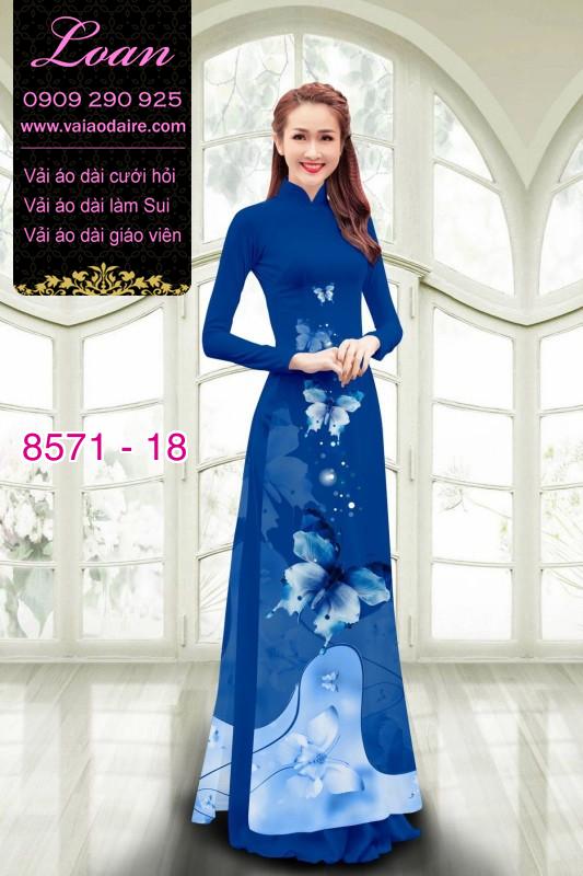Vải áo dài hoa 3D