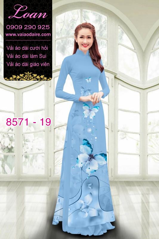 Vải áo dài hoa 3D