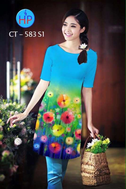 Vải áo dài cách tân đồng hoa Vải áo dài cách tân đồng hoa