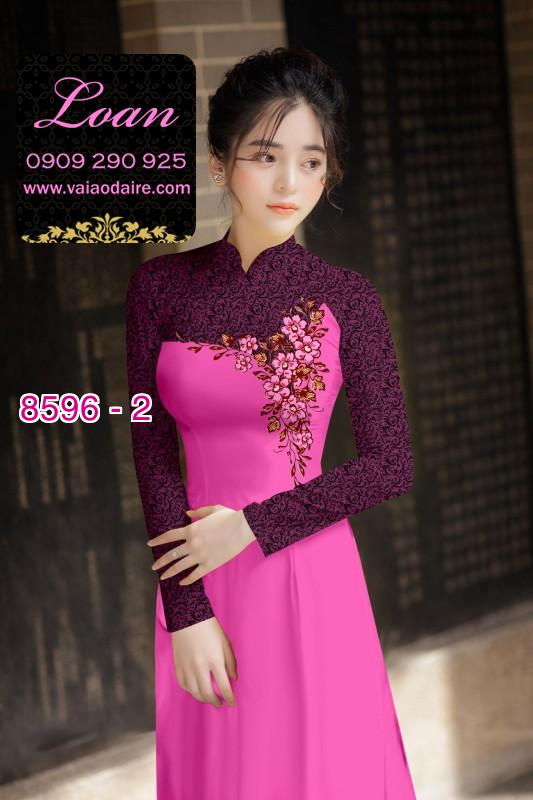 Vải áo dài hoa 3D