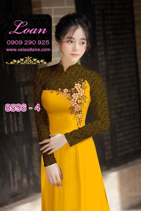 Vải áo dài hoa 3D