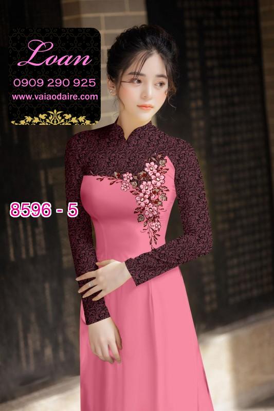 Vải áo dài hoa 3D