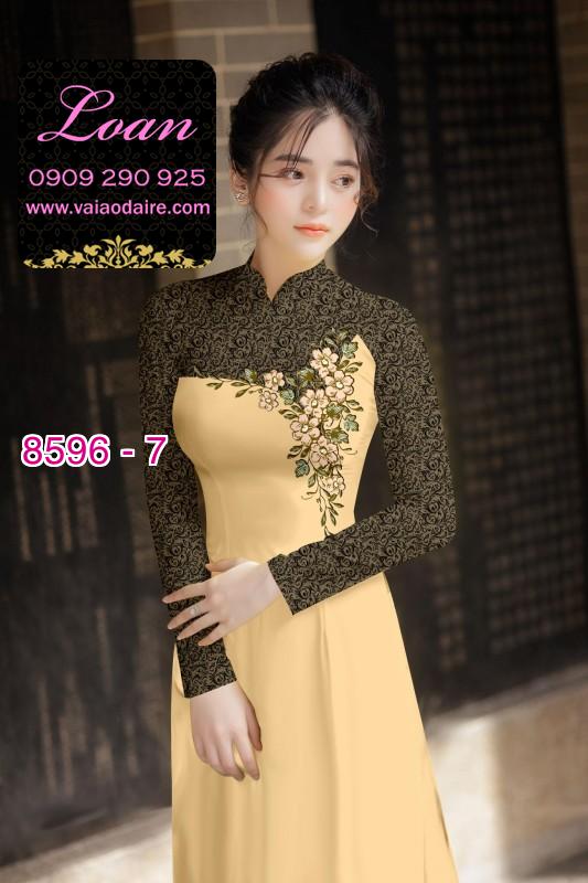 Vải áo dài hoa 3D