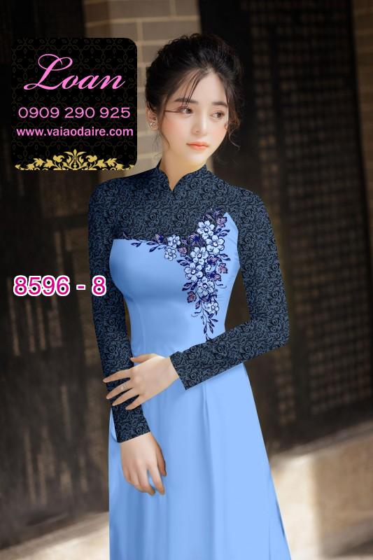 Vải áo dài hoa 3D