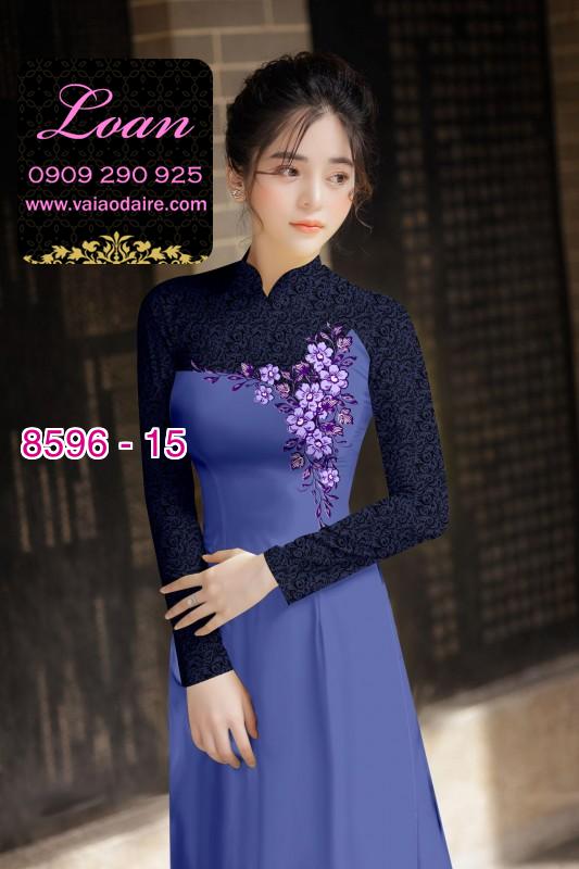 Vải áo dài hoa 3D