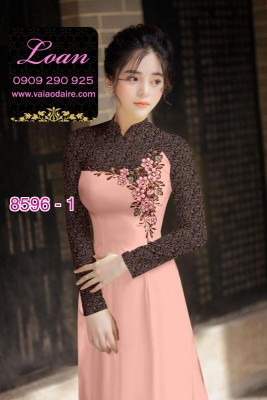 Vải áo dài hoa 3D-DT 8596