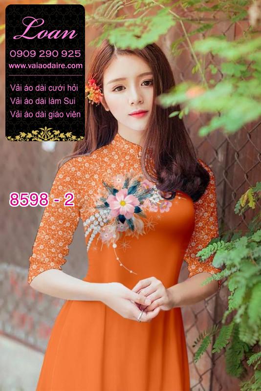 Vải áo dài hoa 3D
