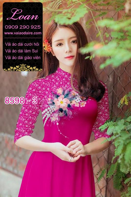 Vải áo dài hoa 3D