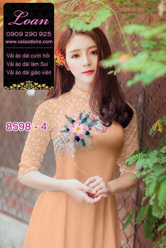 Vải áo dài hoa 3D